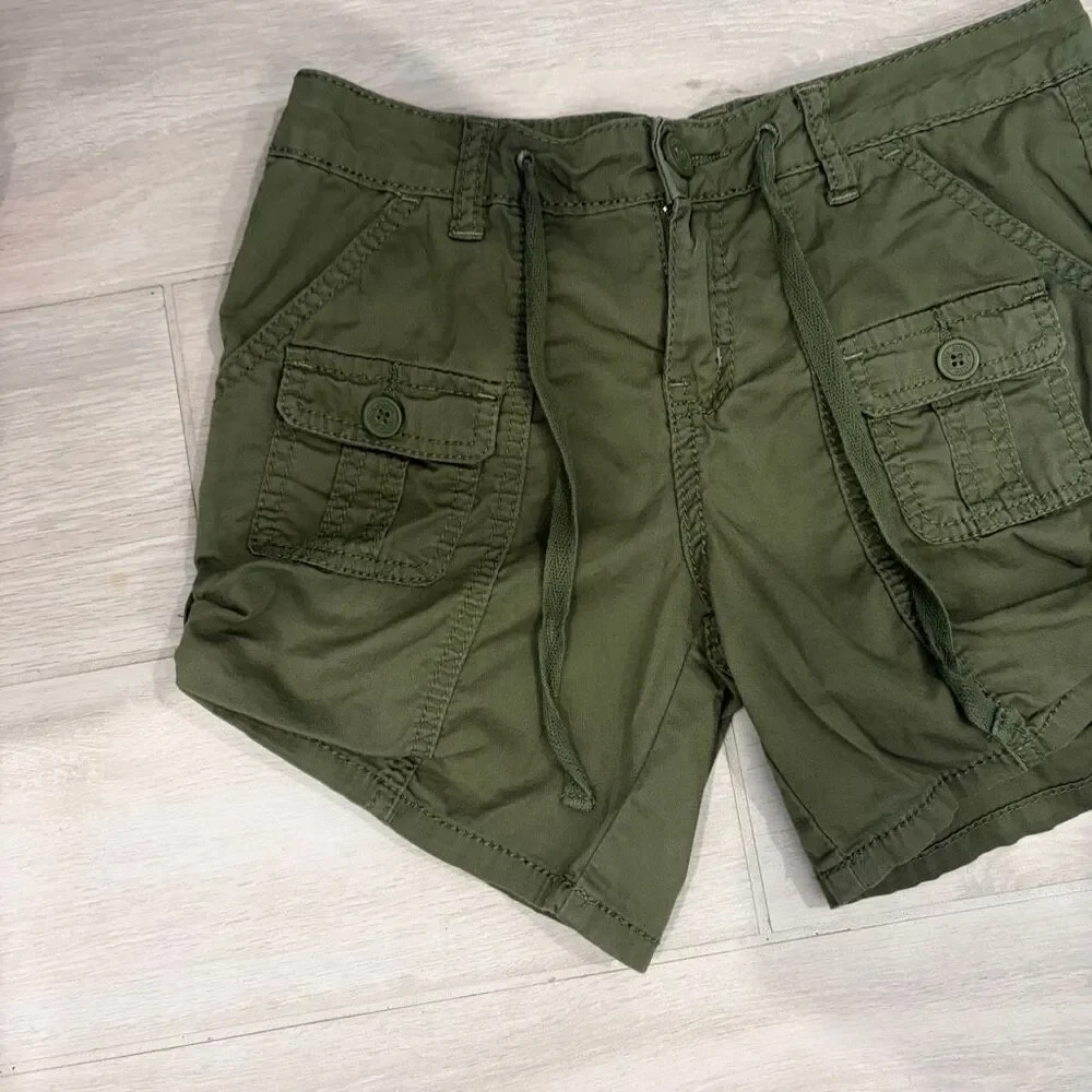 Justice Girls Olive Green Cargo Utility Shorts Size  10 ½